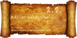 Kósz Valéria névjegykártya