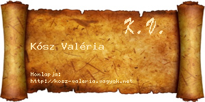 Kósz Valéria névjegykártya