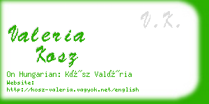 valeria kosz business card